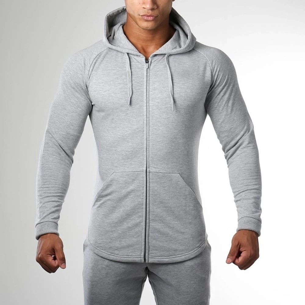 Custom Sports Wear Fitness Slim Fit Hoodies Full Zipper Men Jacket