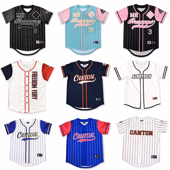 Healong personalizado de alta qualidade logotipo bordado camisa de beisebol poliéster sublimação em branco camisa de basquete