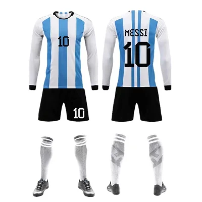 Uniforme de futebol argentino feito sob encomenda de alta qualidade para times de futebol masculino camisa de futebol terno
