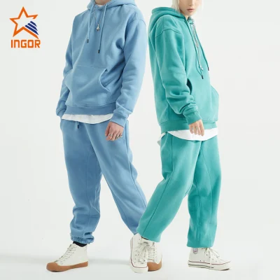 Ingor Sportswear Activewear Vestuário Gym Running Wear Atacado Moda Unissex Alta Qualidade Feminina Marca Própria Moletons Esportivos Moletons Jogging Sweatsuits Tracksuit